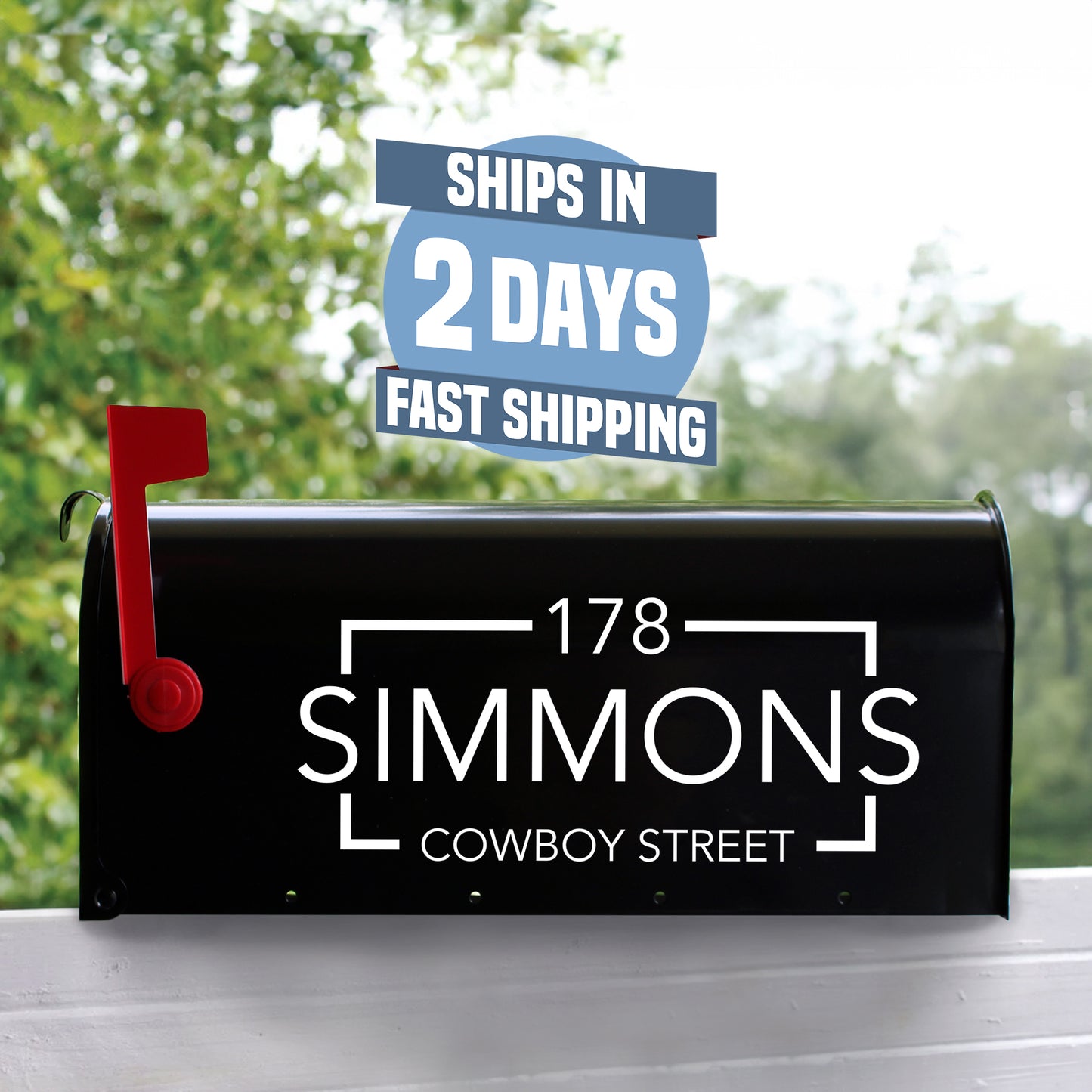 Personalized Mailbox Numbers - Street Address Vinyl Decal - Custom Decorative Numbering Street Name House Number Gift E-004h2