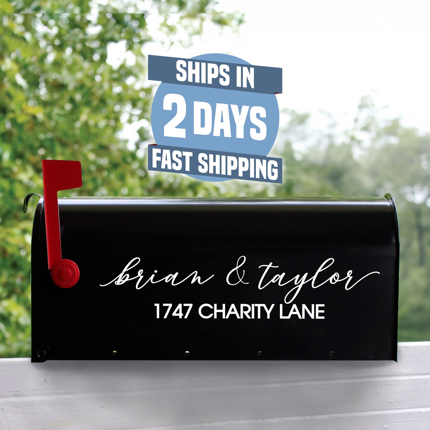 Personalized Mailbox Numbers - Street Address Vinyl Decal - Custom Decorative Numbering Street Name House Number Gift E-004g2