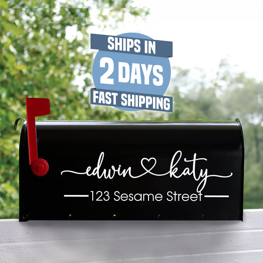 Personalized Mailbox Numbers - Street Address Vinyl Decal - Custom Decorative Numbering Street Name House Number Gift E-004z