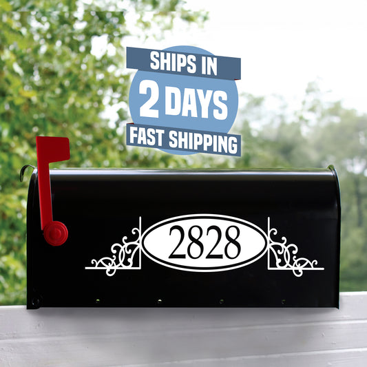 Personalized Mailbox Numbers - Street Address Vinyl Decal - Custom Decorative Numbering Street Name House Number Gift E-004k