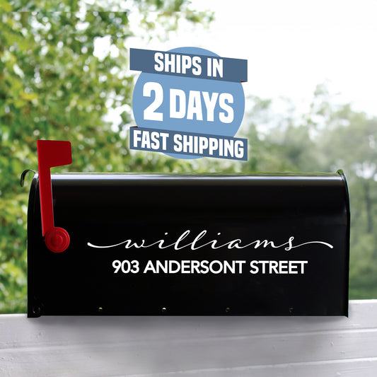 Personalized Mailbox Numbers - Street Address Vinyl Decal - Custom Decorative Numbering Street Name House Number Gift E-004k2