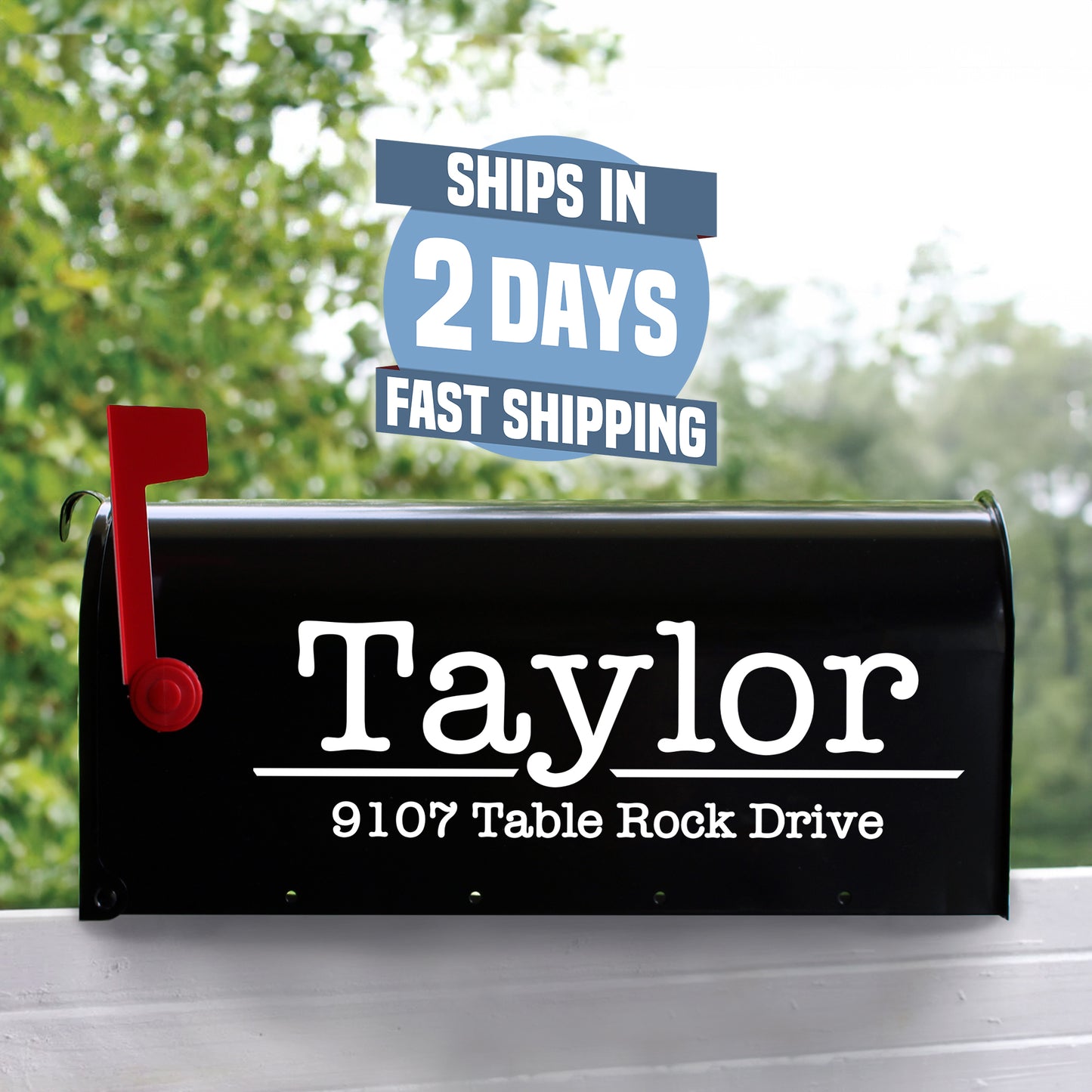Personalized Mailbox Numbers - Street Address Vinyl Decal - Custom Decorative Numbering Street Name House Number Gift E-004m