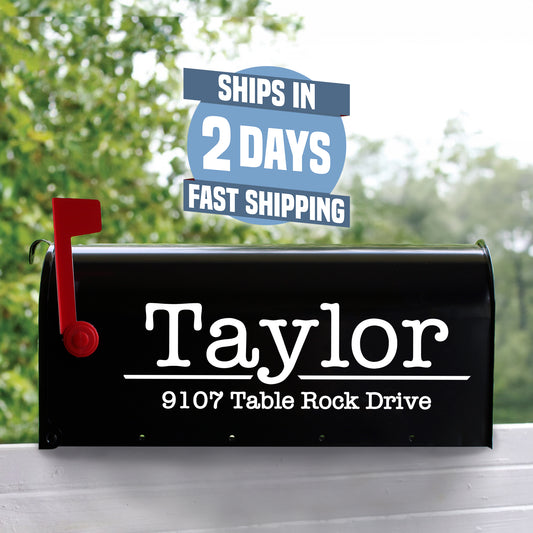 Personalized Mailbox Numbers - Street Address Vinyl Decal - Custom Decorative Numbering Street Name House Number Gift E-004m