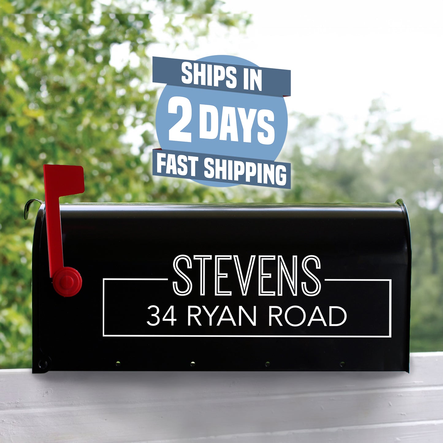 Personalized Mailbox Numbers - Street Address Vinyl Decal - Custom Decorative Numbering Street Name House Number Gift E-004n3