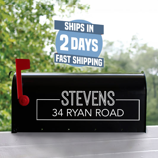 Personalized Mailbox Numbers - Street Address Vinyl Decal - Custom Decorative Numbering Street Name House Number Gift E-004n3