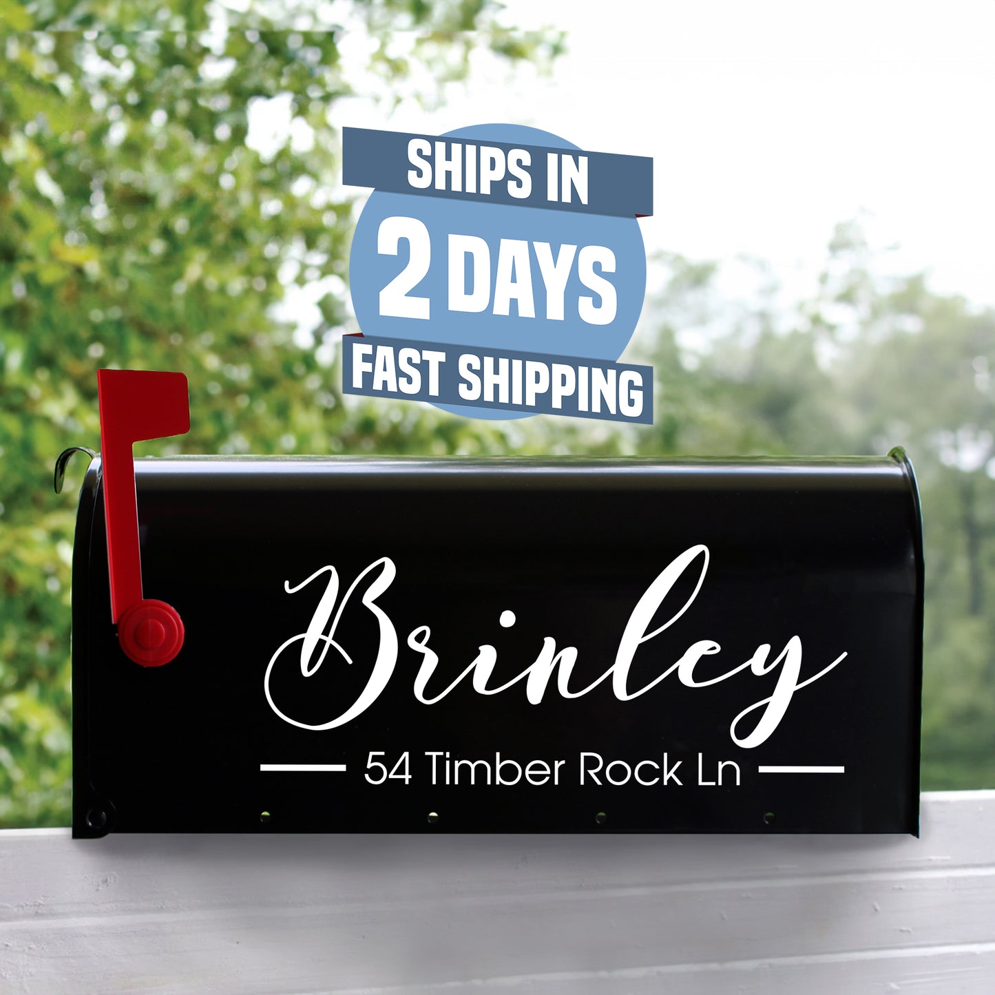 Personalized Mailbox Numbers - Street Address Vinyl Decal - Custom Decorative Numbering Street Name House Number Gift E-004d2