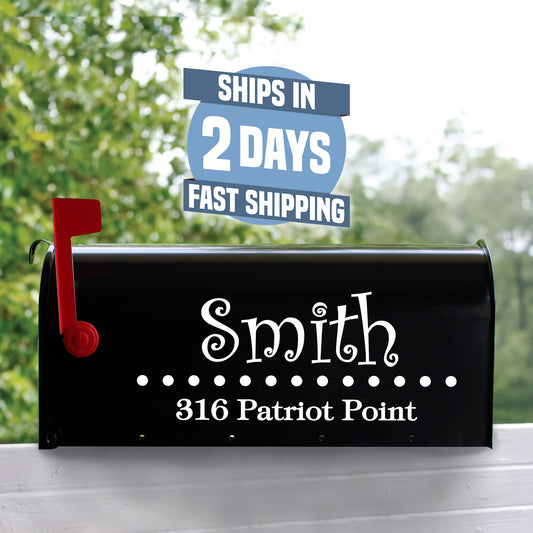 Personalized Mailbox Numbers - Street Address Vinyl Decal - Custom Decorative Numbering Street Name House Number Gift E-004f