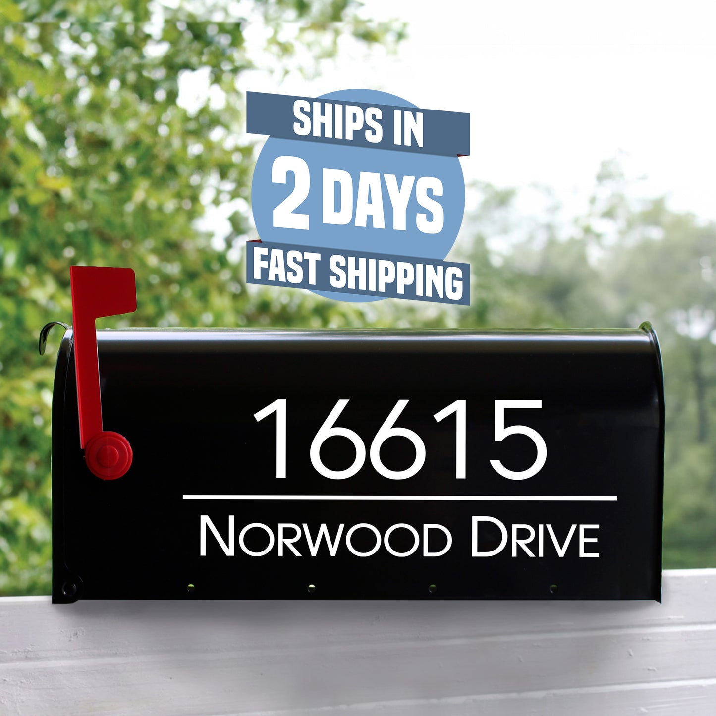 Personalized Mailbox Numbers - Street Address Vinyl Decal - Custom Decorative Numbering Street Name House Number Gift E-004t