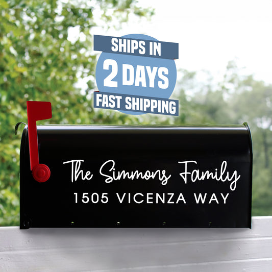 Personalized Mailbox Numbers - Street Address Vinyl Decal - Custom Decorative Numbering Street Name House Number Gift E-004f2