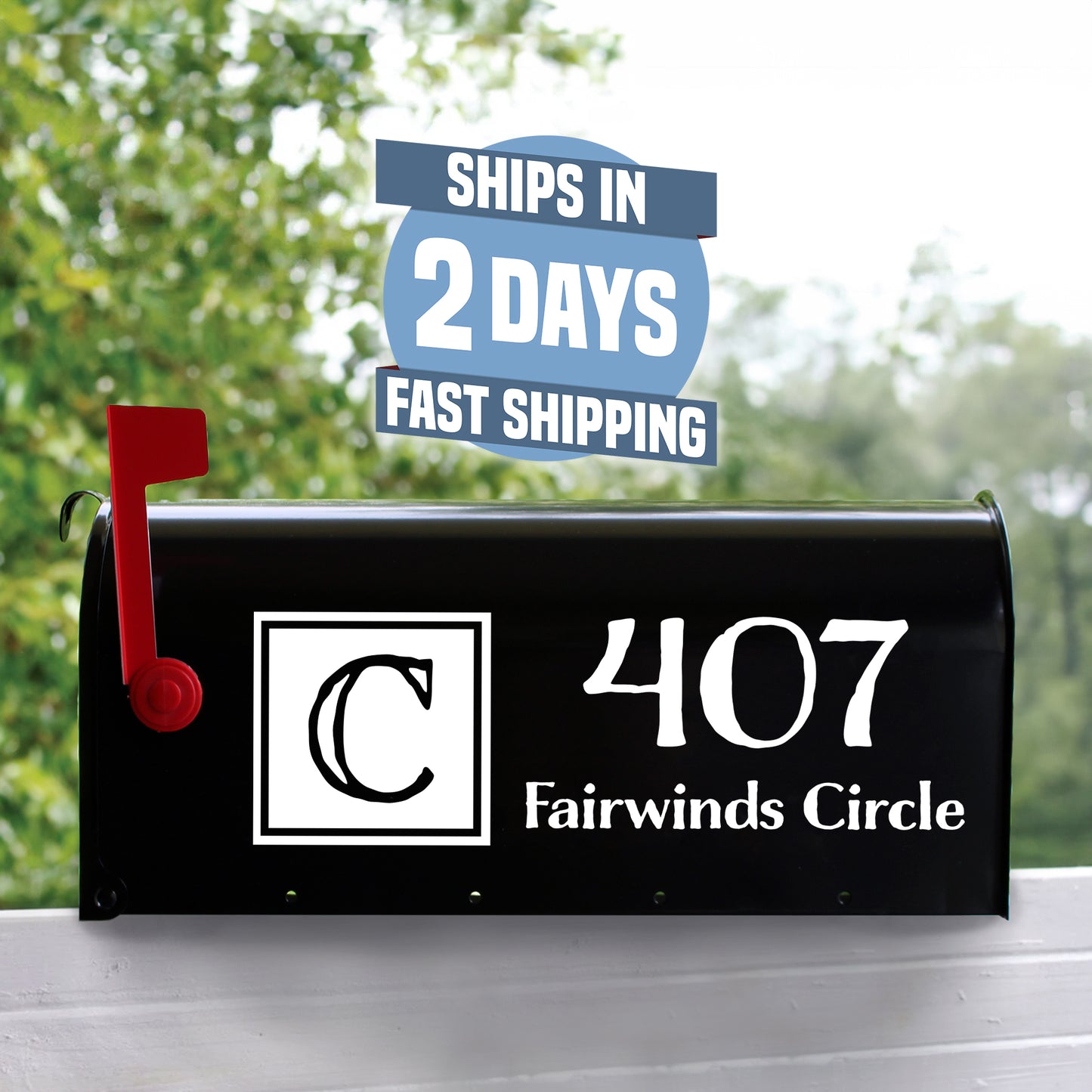 Personalized Mailbox Numbers - Street Address Vinyl Decal - Custom Decorative Numbering Street Name House Number Gift E-004i