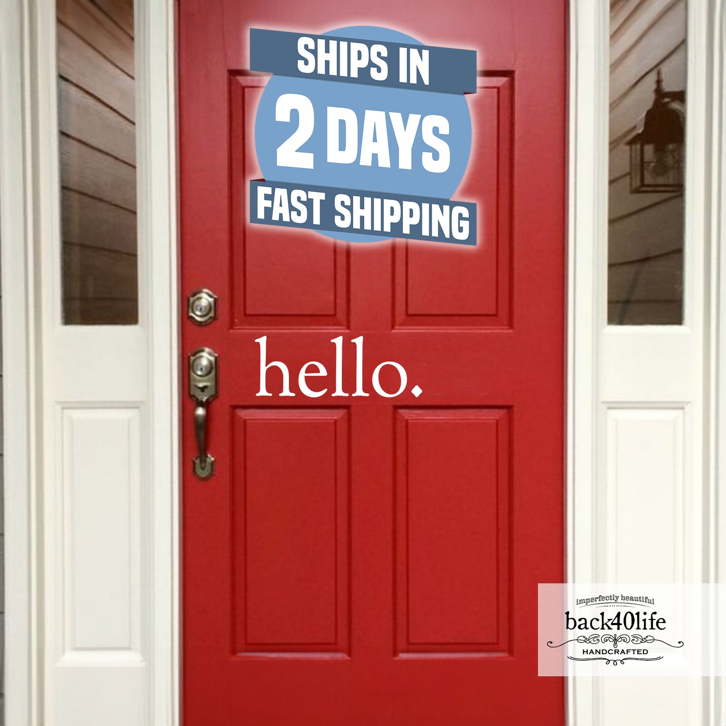 Hello Front Door Vinyl Decal (E-005a)