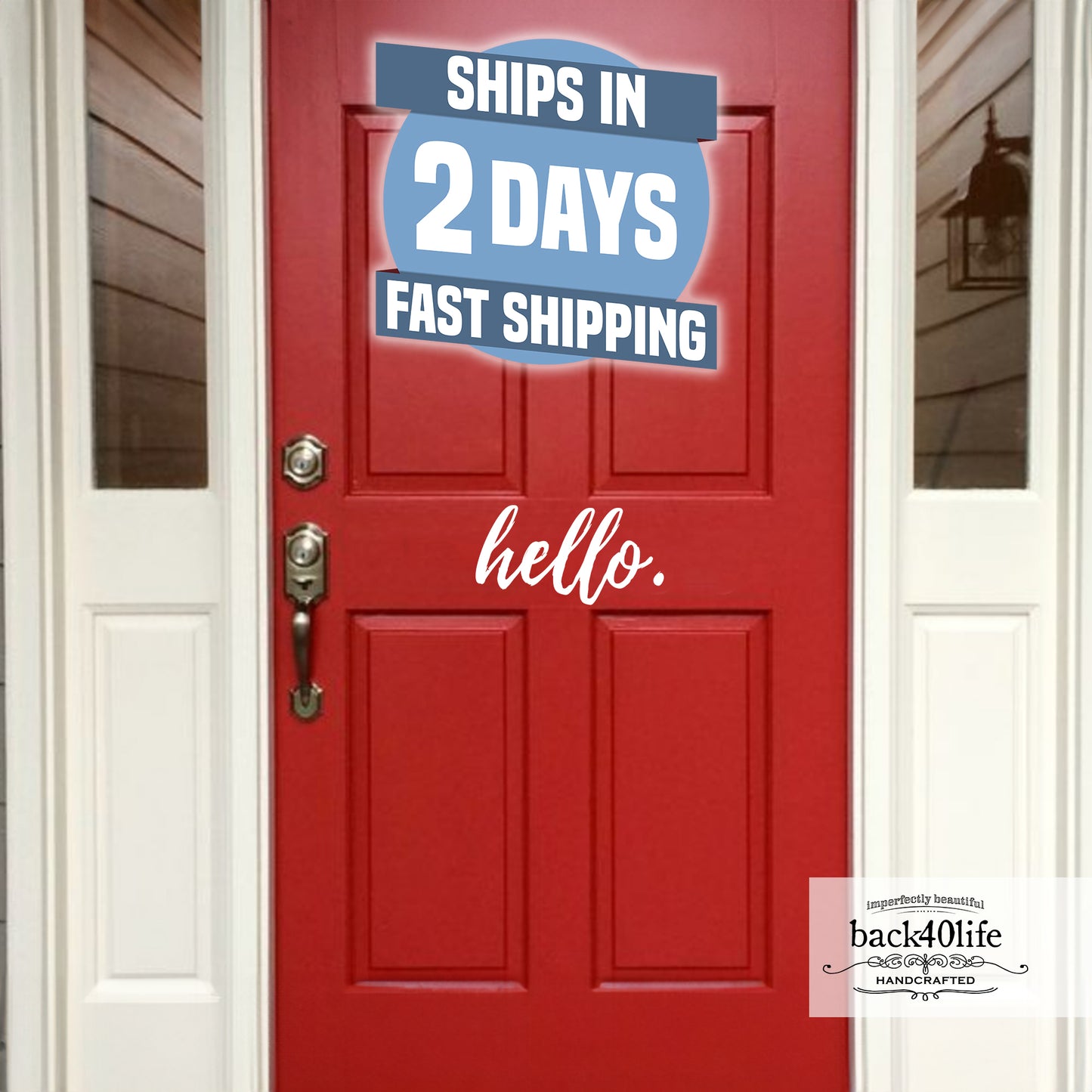 Hello Front Door Vinyl Decal (E-005e)