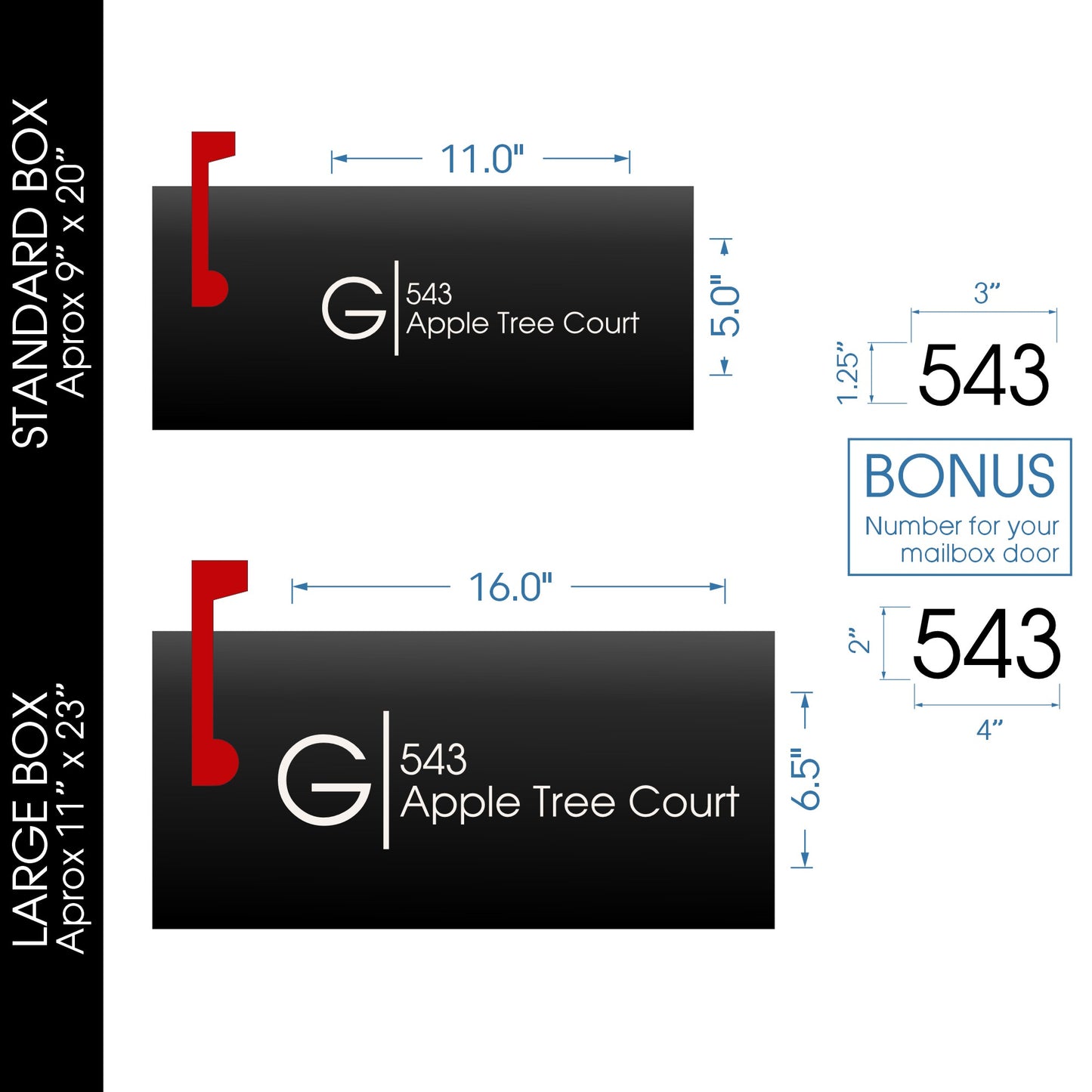 Personalized Mailbox Numbers - Street Address Vinyl Decal - Custom Decorative Numbering Street Name House Number Gift E-004b2