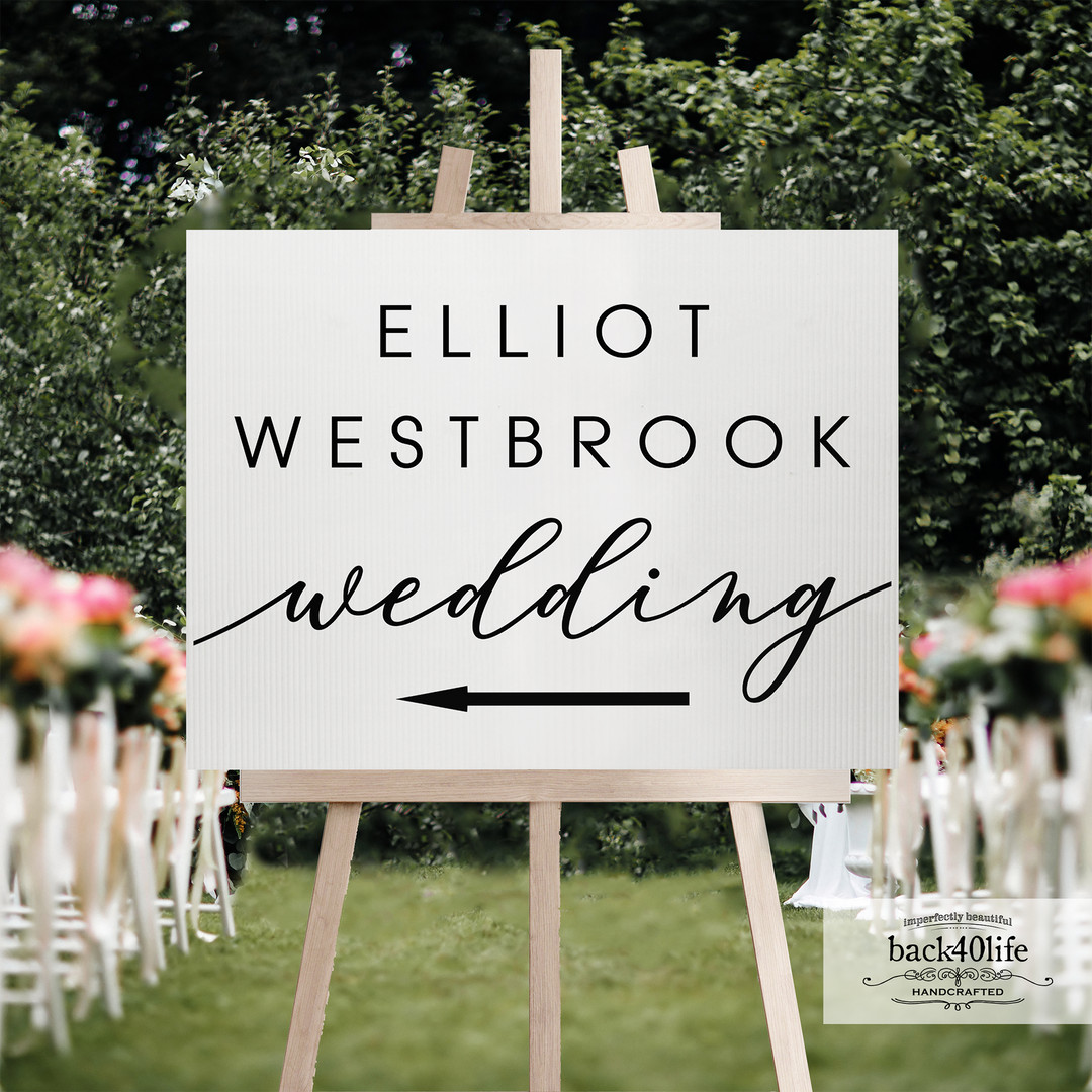 Painted Wedding Parking Directional Sign (W-020-2)