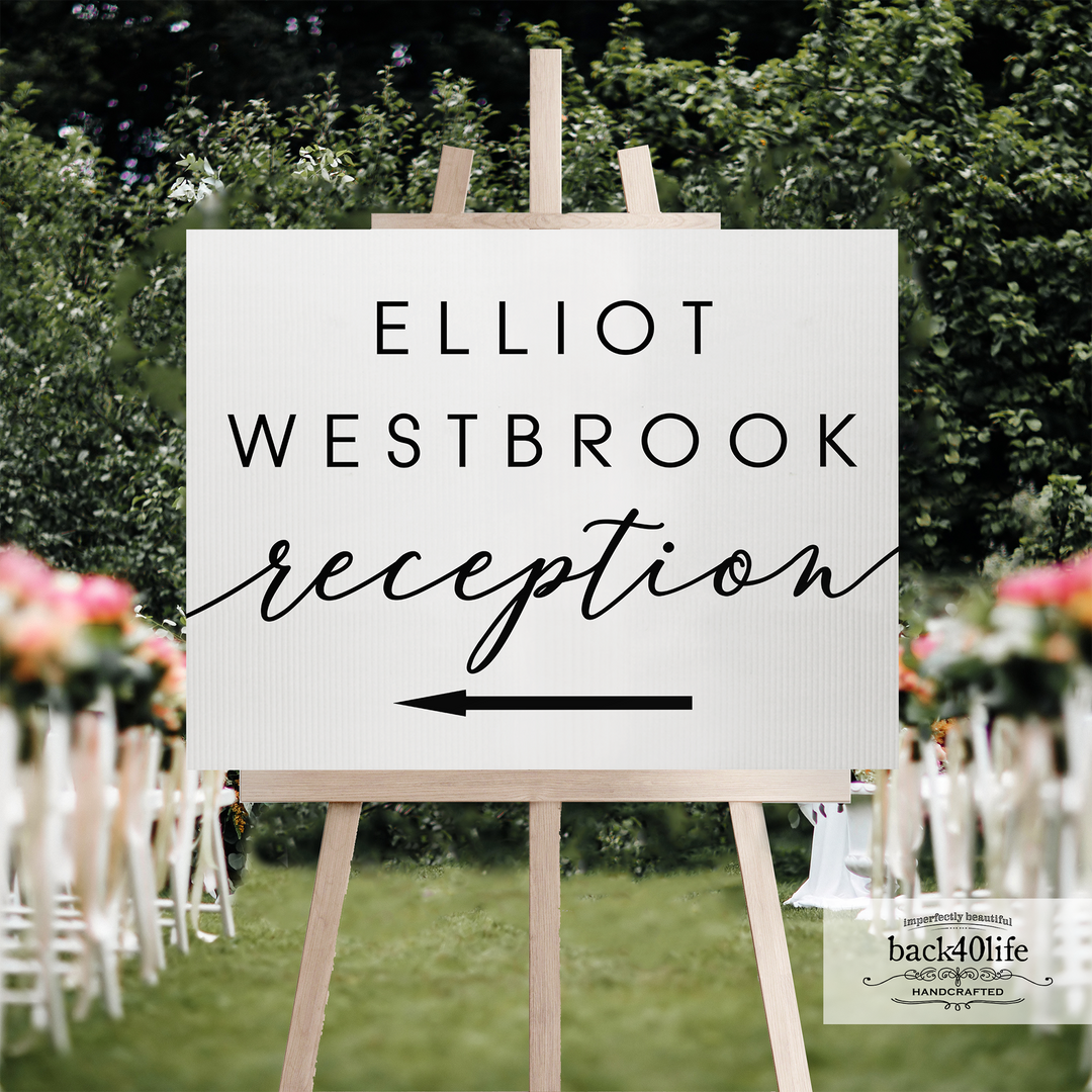 Painted Wedding Parking Directional Sign (W-020-2)