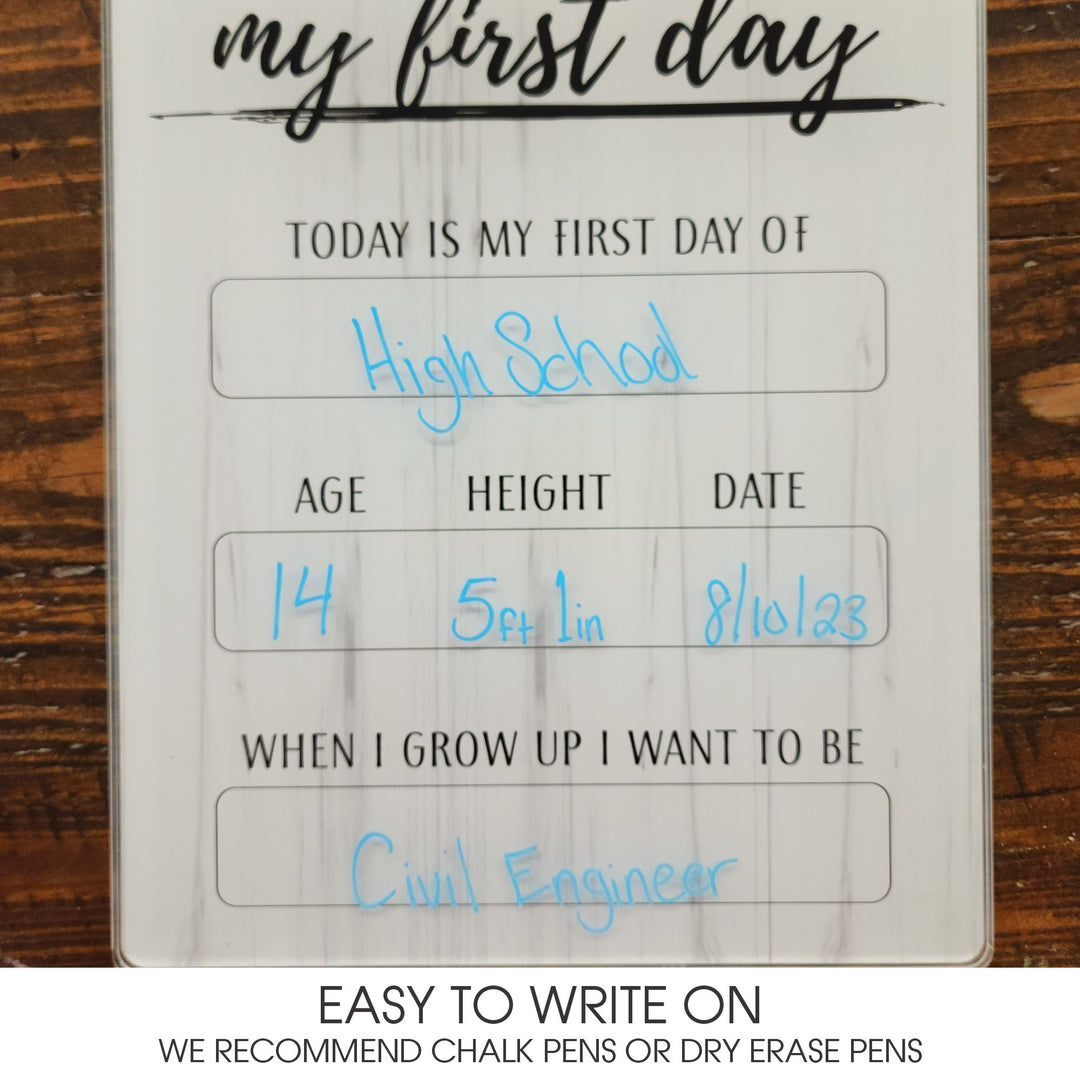 First Last Day of School Acrylic Photo Prop Sign - K-090a