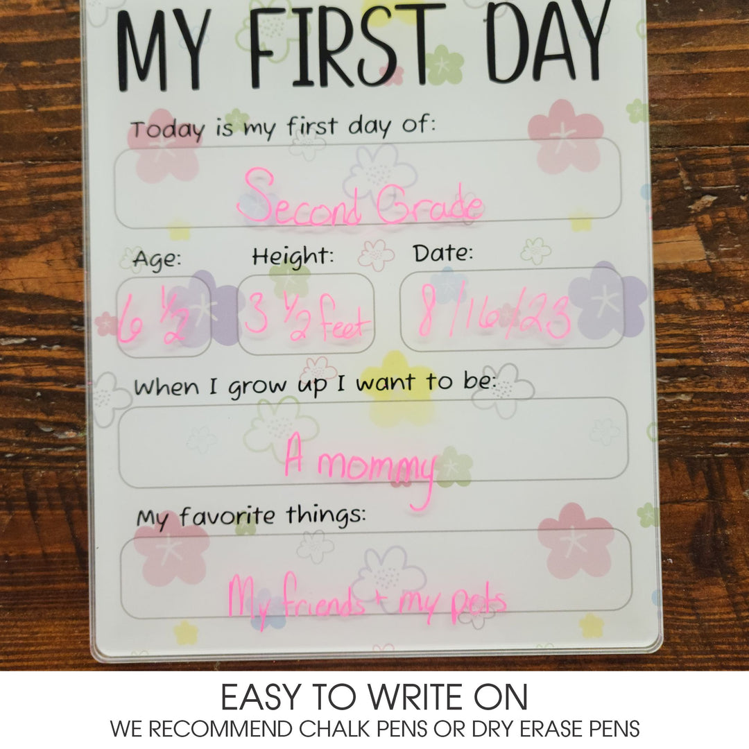 First Last Day of School Acrylic Photo Prop Sign - K-090e