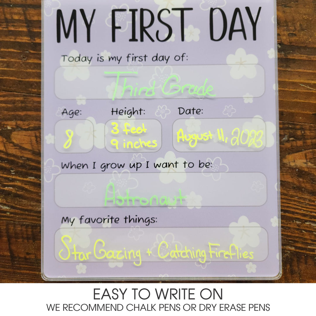 First Last Day of School Acrylic Photo Prop Sign - K-090f