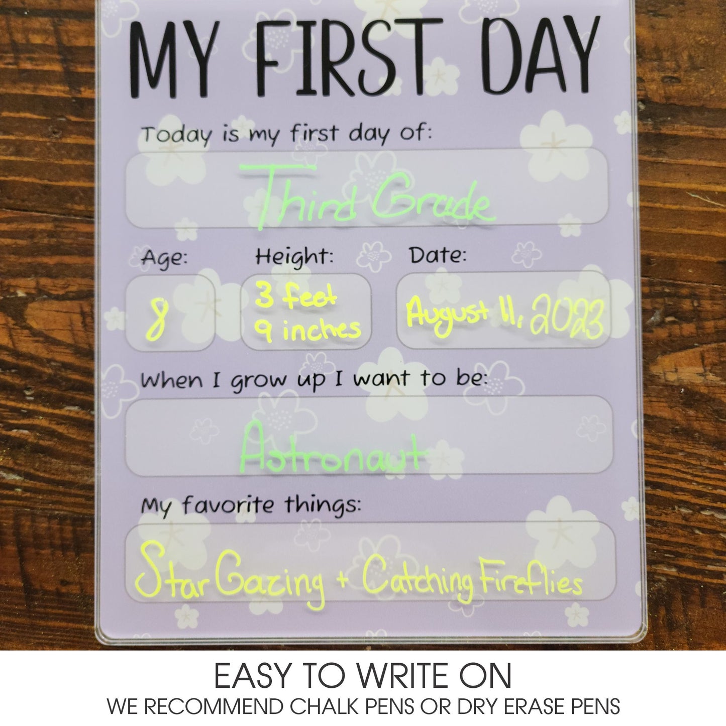 First Last Day of School Acrylic Photo Prop Sign - K-090f