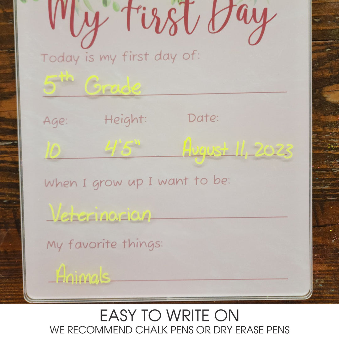 First Last Day of School Acrylic Photo Prop Sign - K-090h