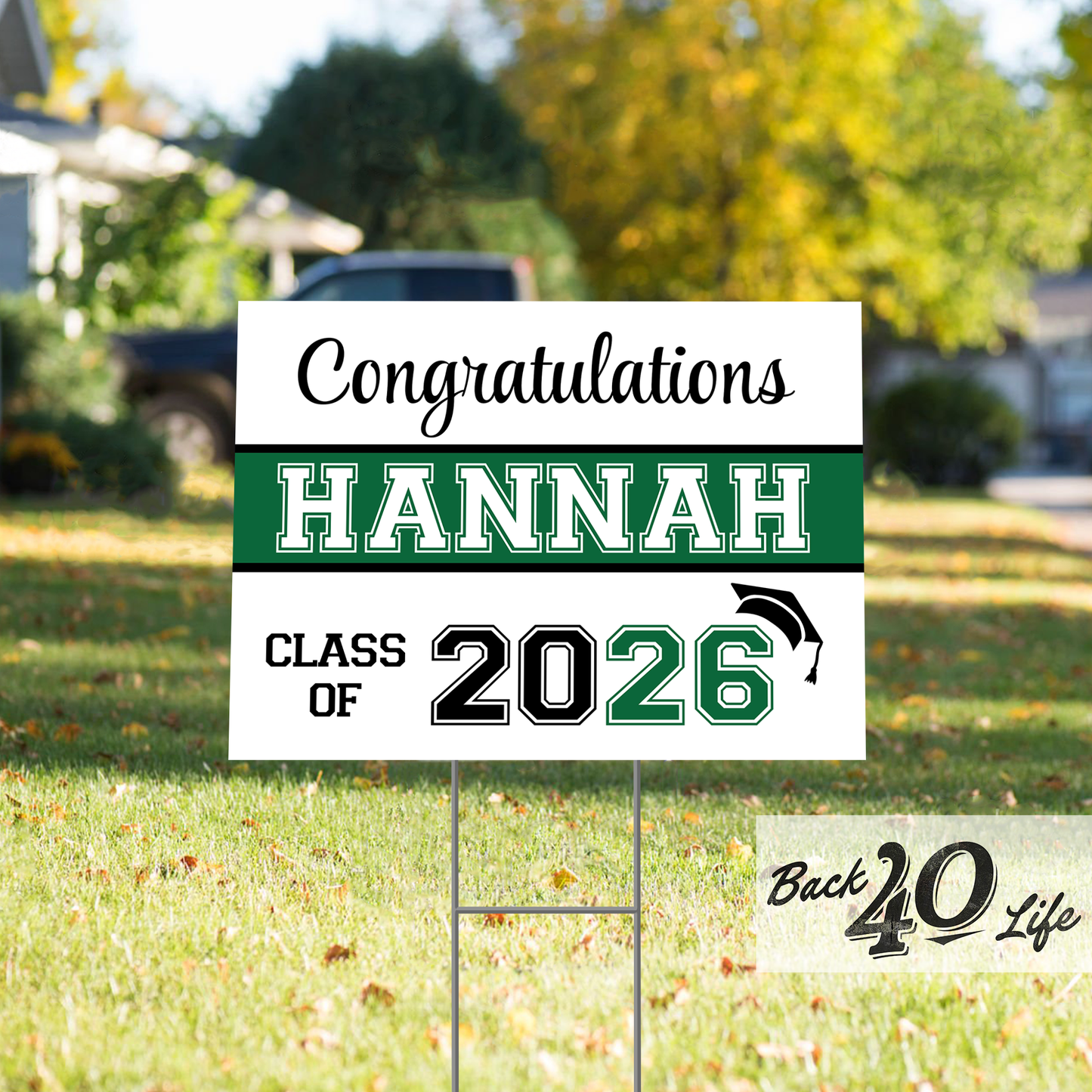 Graduation Announcement Coroplast Yard Sign (S-111l) - Back40Life