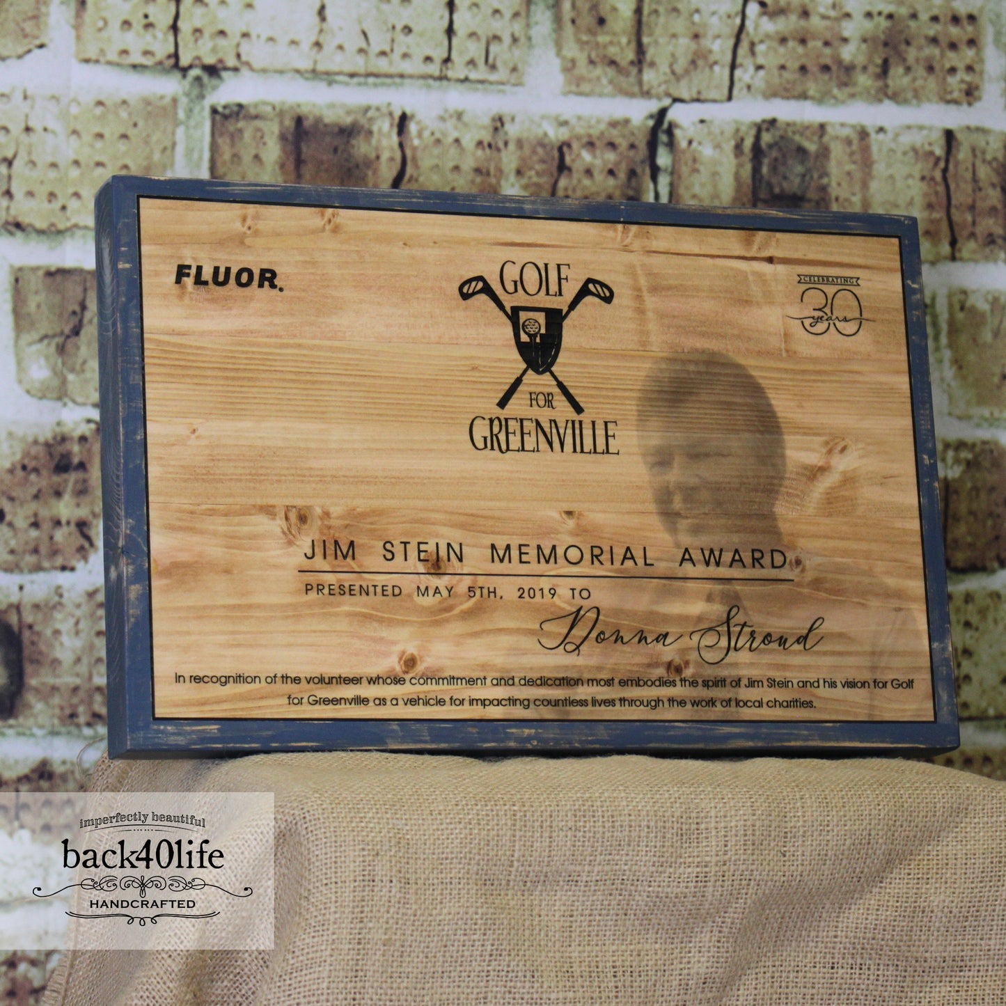 Jim Stein Award Plaque