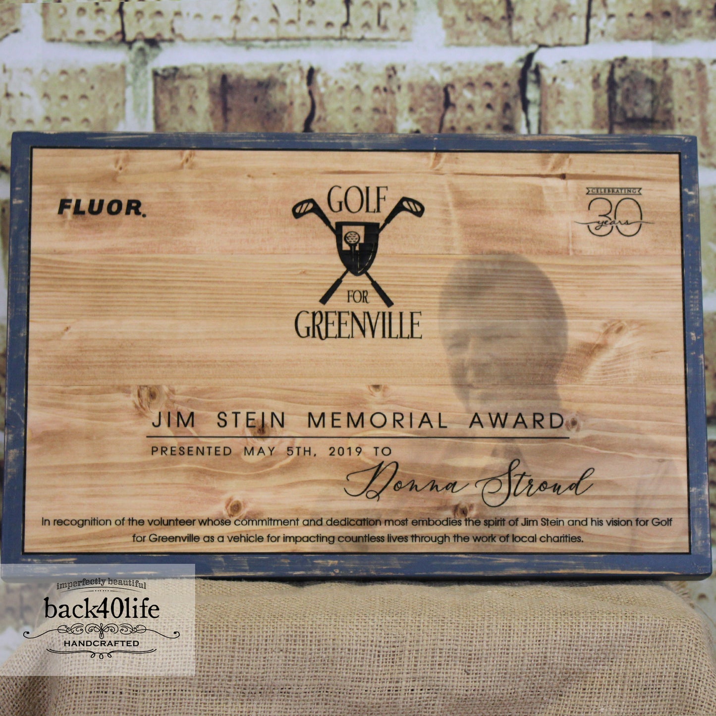 Jim Stein Award Plaque