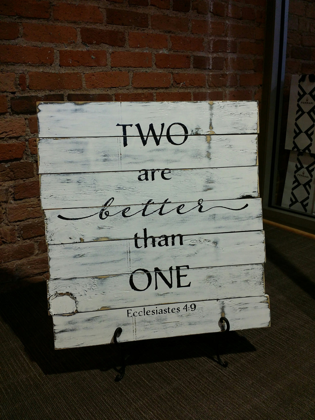 Two are Better than One - Ecclesiastes 4:9 Pallet-Style Painted Wooden Sign (W-063a)