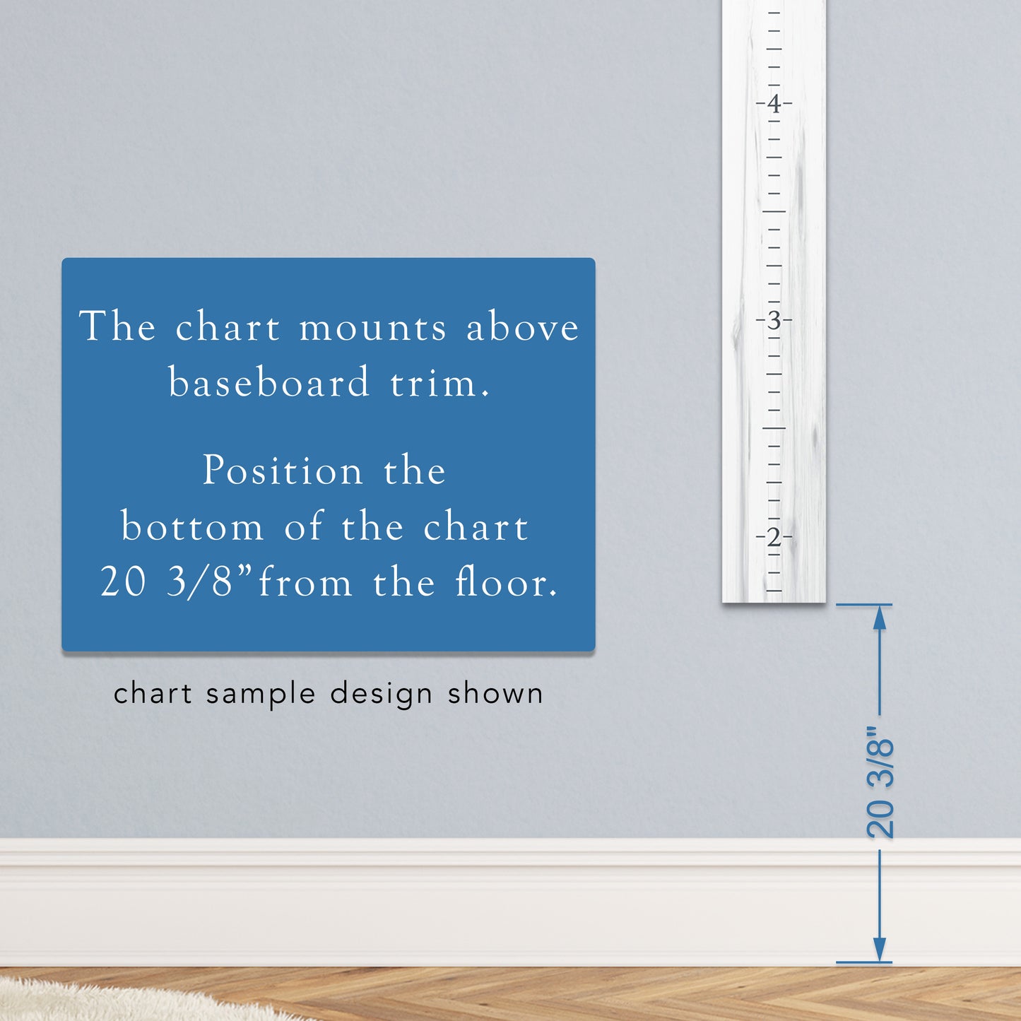 Personalized Wooden Kids Growth Chart - Height Ruler for Boys Girls Size Measuring Stick Family Name - Custom Ruler Gift Children GC-NTT-3P No Tippy Toes