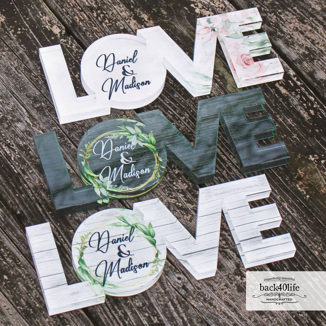 W-108 Love Personalized Acrylic Cutout - Wedding Anniversary Romantic Gift