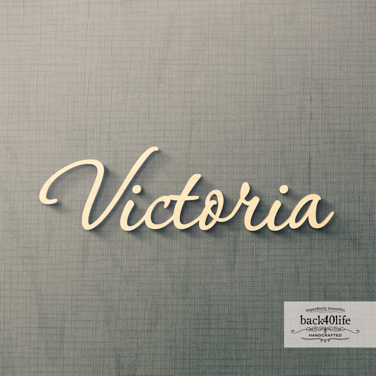 Custom Wooden Name Cutout Sign - Personalized Word Name Phrase Cutout for Boys and Girls (Amiable Font) | Back40Life