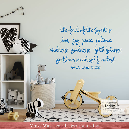 Fruit of the Spirit - Galatians 5:22 Vinyl Wall Decal (B-008a)