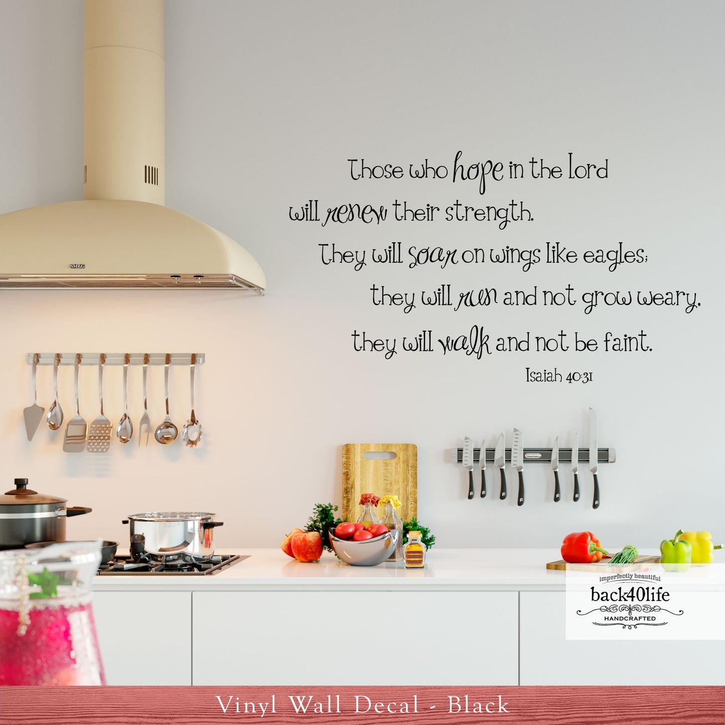 Hope in the Lord - Isaiah 40:31 Vinyl Wall Decal (B-021)