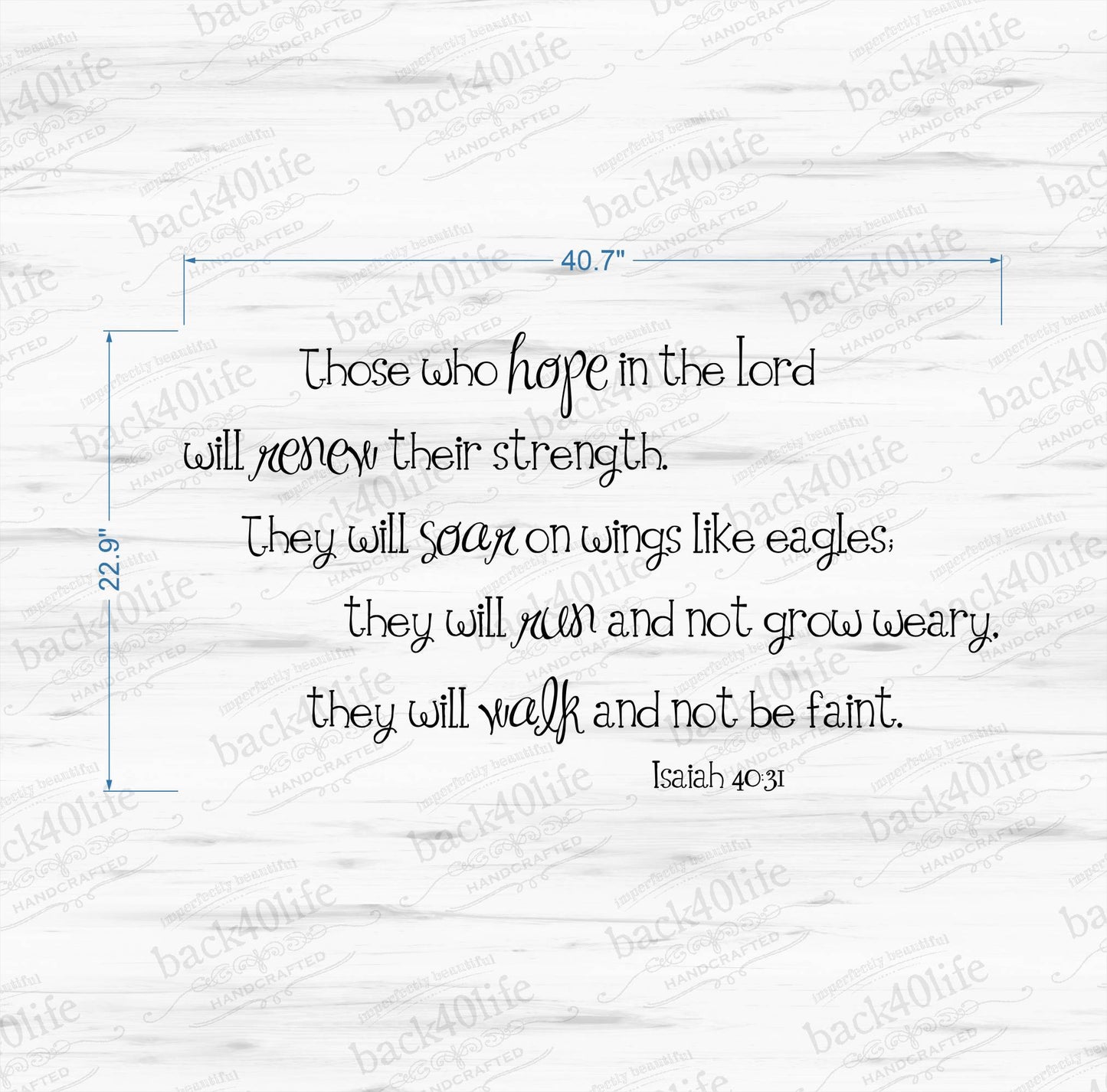Hope in the Lord - Isaiah 40:31 Vinyl Wall Decal (B-021)