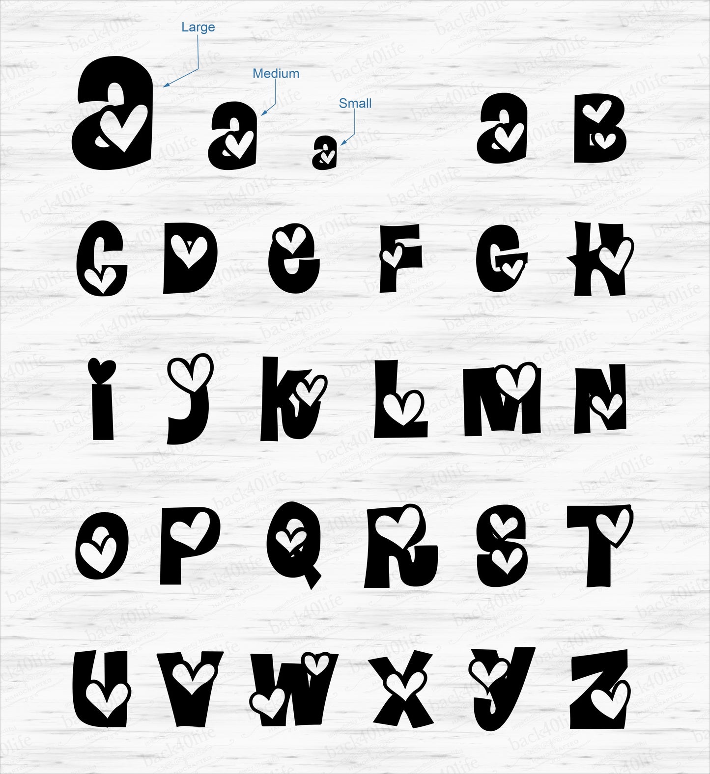Precision Cut Heart Wood Monogram Letter (LC-06)
