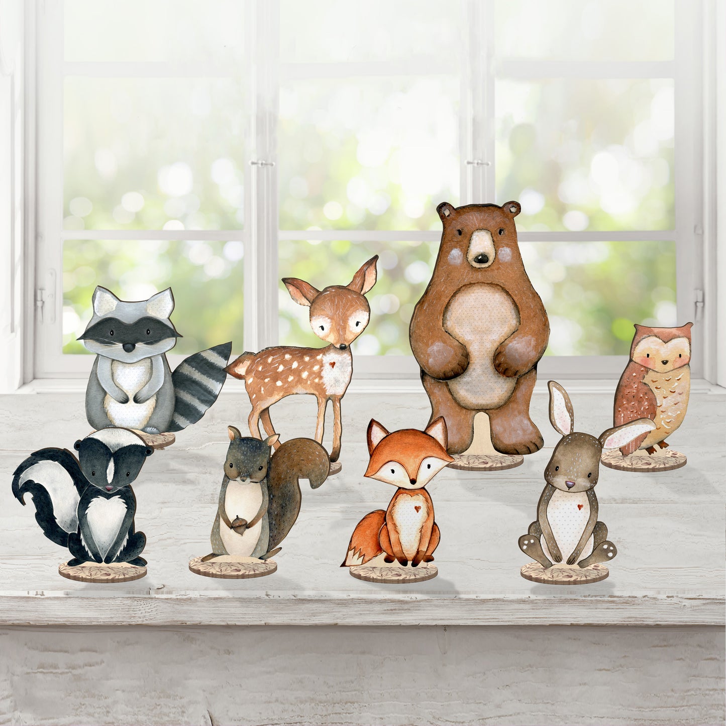 Forest Critters | Set of Painted Wooden Cutout Shapes - Back40Life (PC-001-Set)