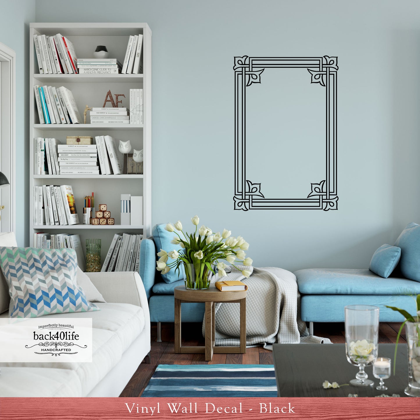 Embellished Frame Vinyl Wall Decal (D-002)