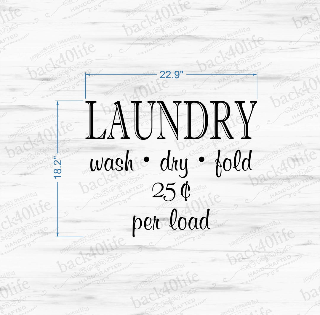 Laundry 25 cents Vinyl Wall Decal (D-006)