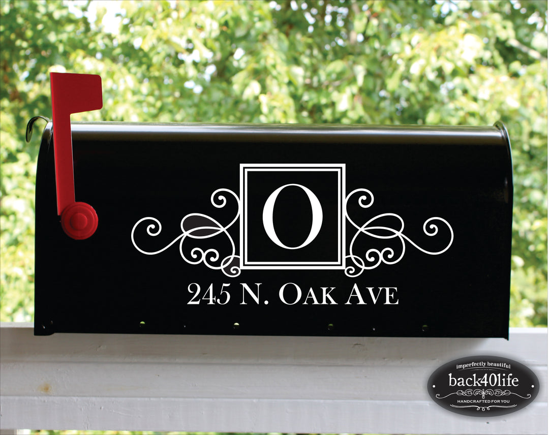 Personalized Mailbox Numbers - Street Address Vinyl Decal - Custom Decorative Numbering Street Name House Number Gift E-004b