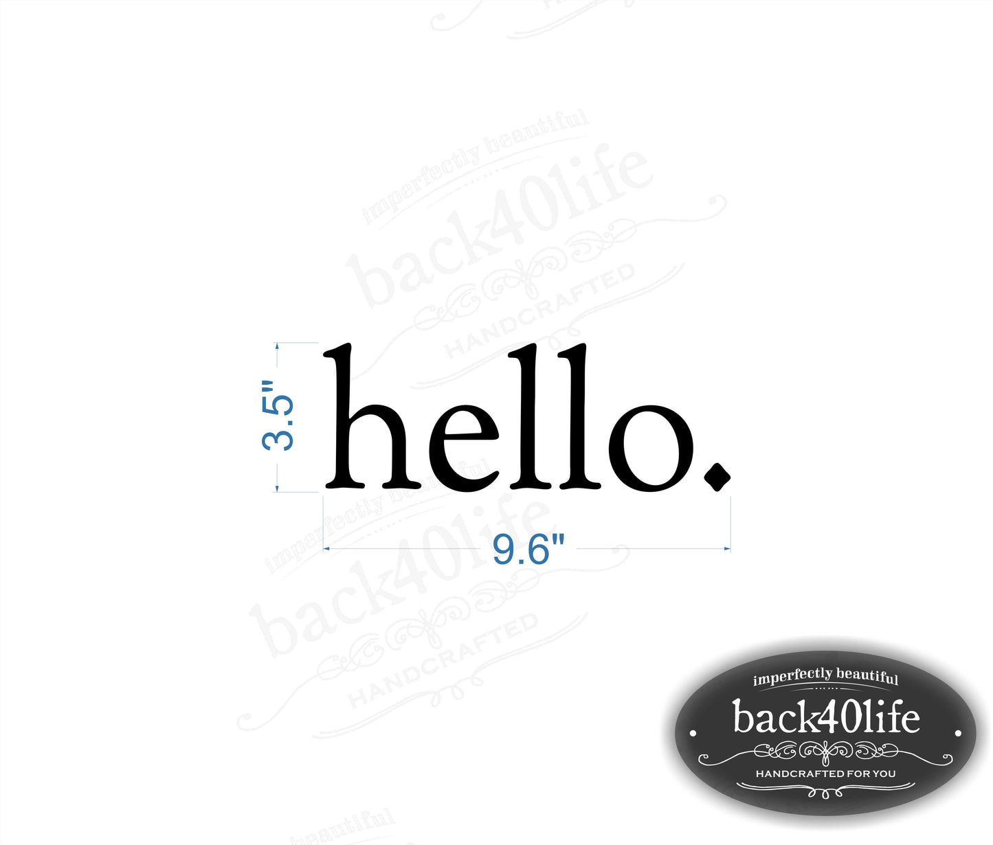 Hello Front Door Vinyl Decal (E-005a)