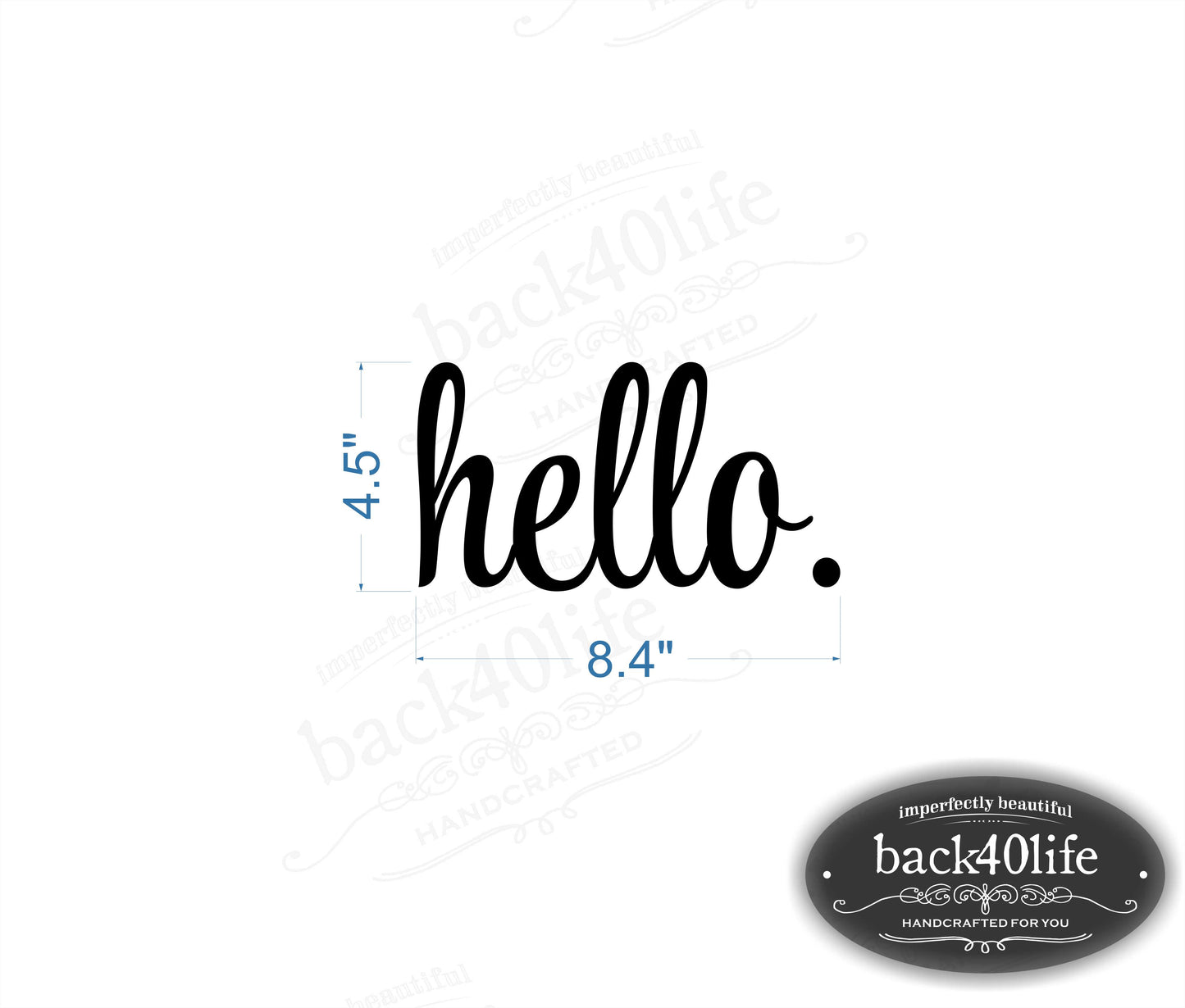 Hello Front Door Vinyl Decal (E-005b)