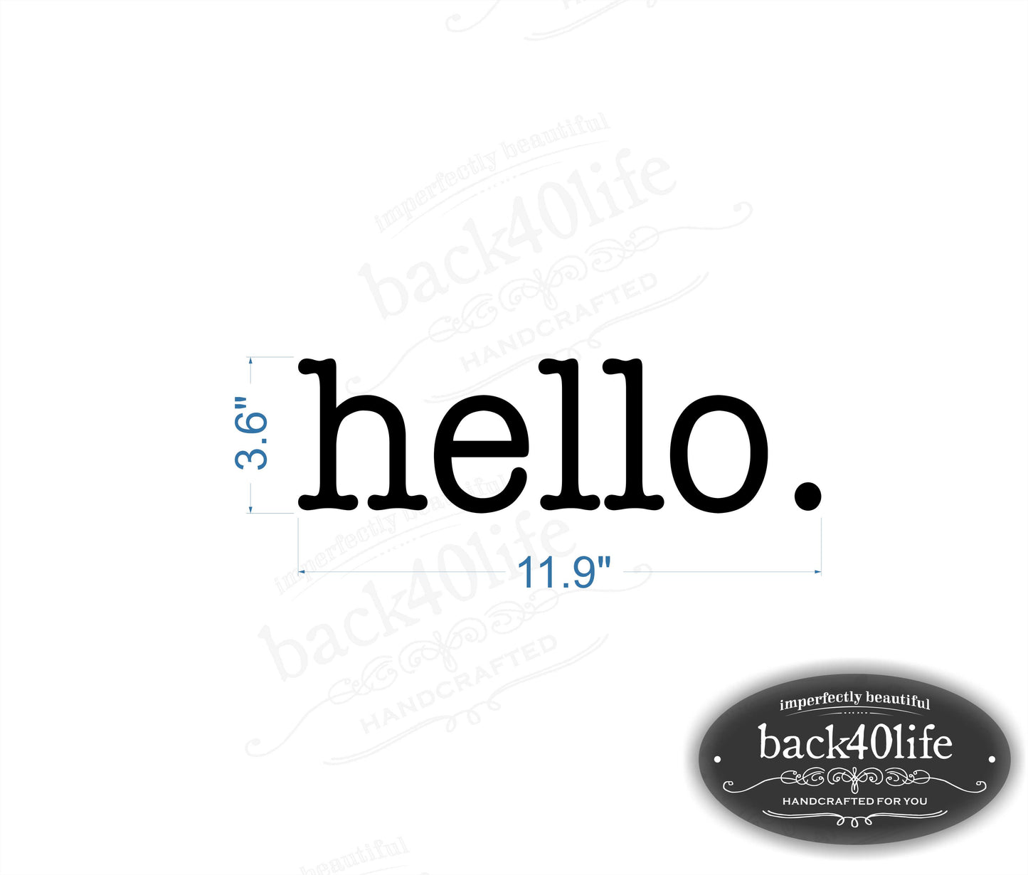 Hello Front Door Vinyl Decal (E-005c)