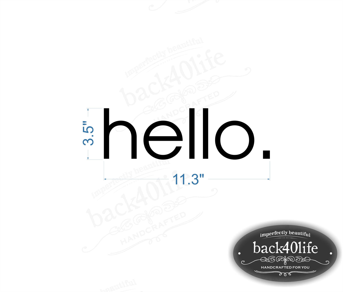 Hello Front Door Vinyl Decal (E-005d)