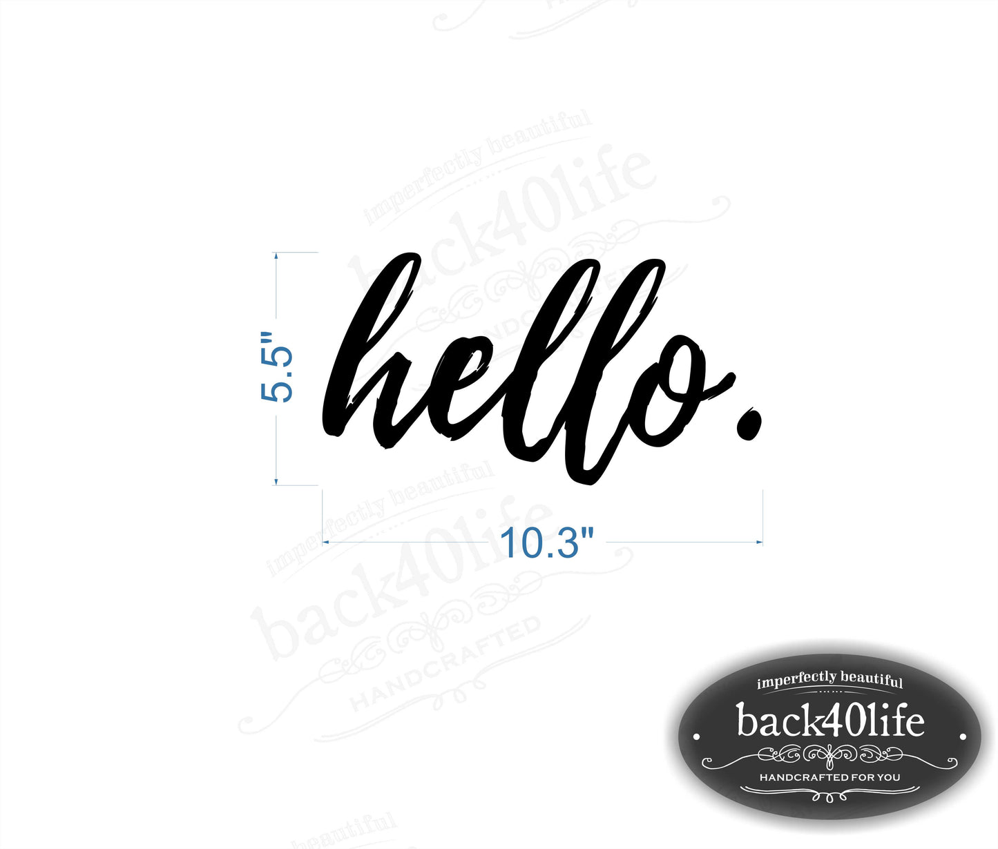 Hello Front Door Vinyl Decal (E-005e)