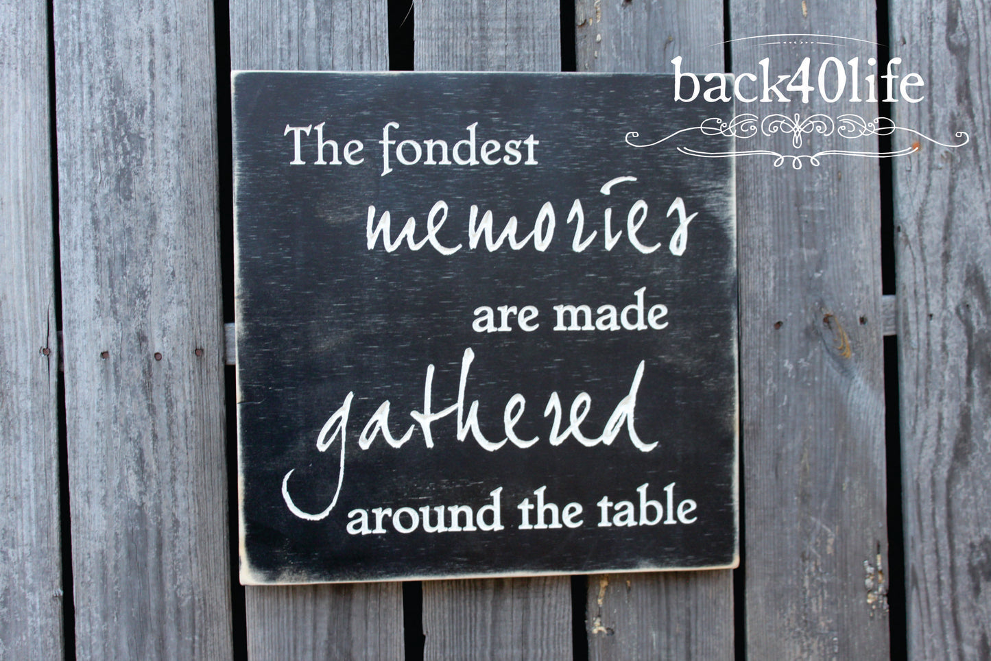 The Fondest Memories are Made Gathered Around the Table Wood Sign (I-011s)