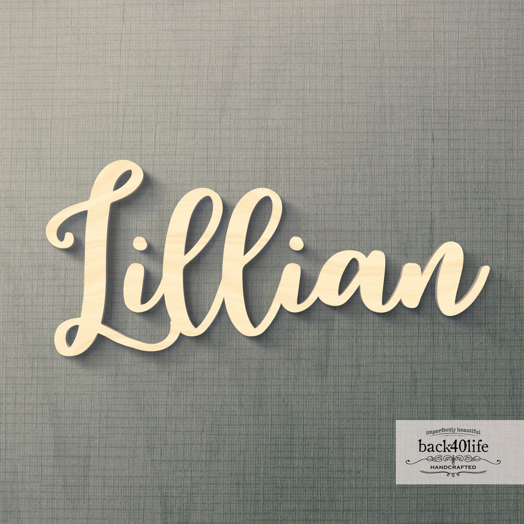 Custom Wooden Name Cutout Sign - Personalized Word Name Phrase Cutout for Boys and Girls (Gracious Font) | Back40Life