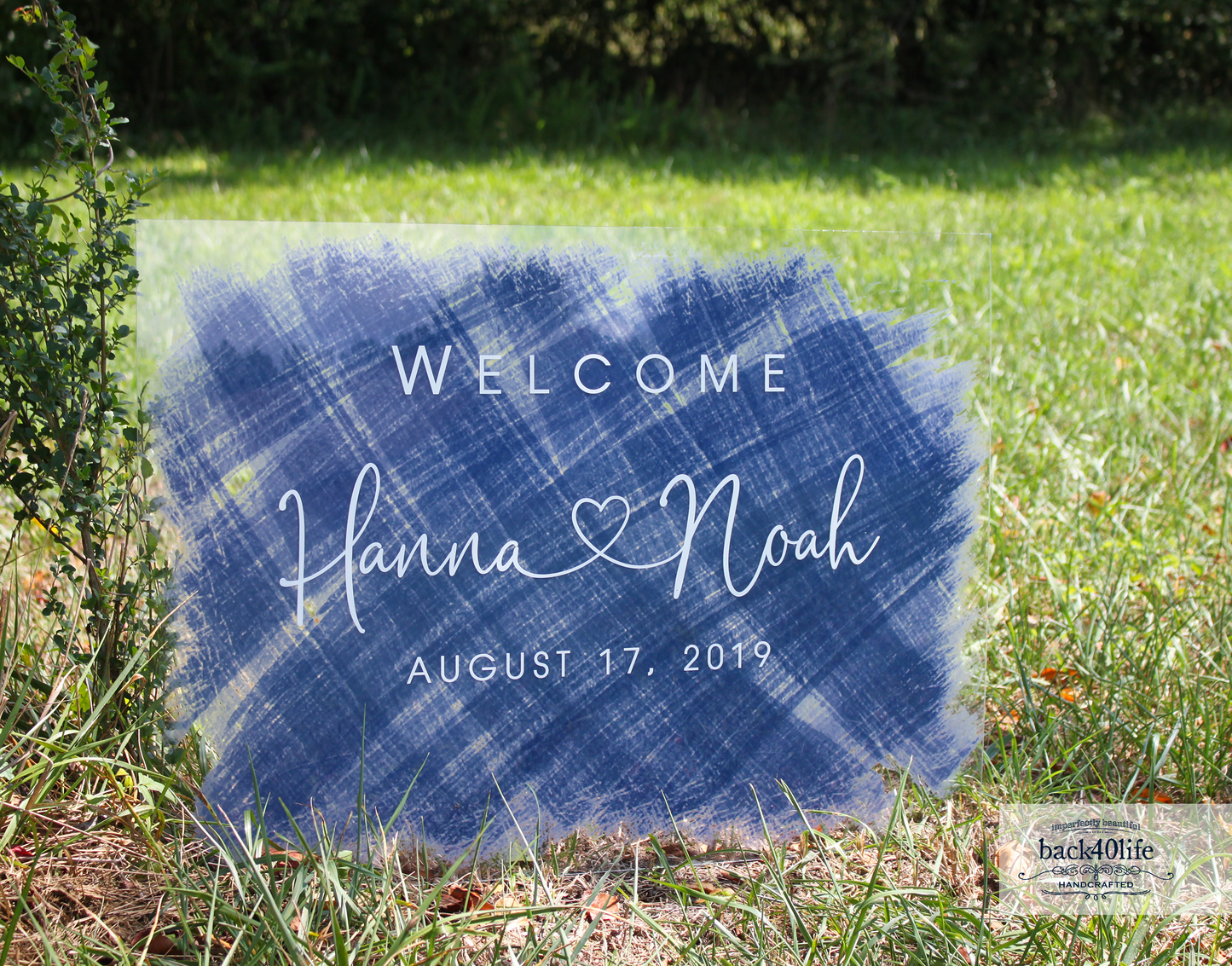 Brushed Paint Acrylic Wedding Sign (W-104)