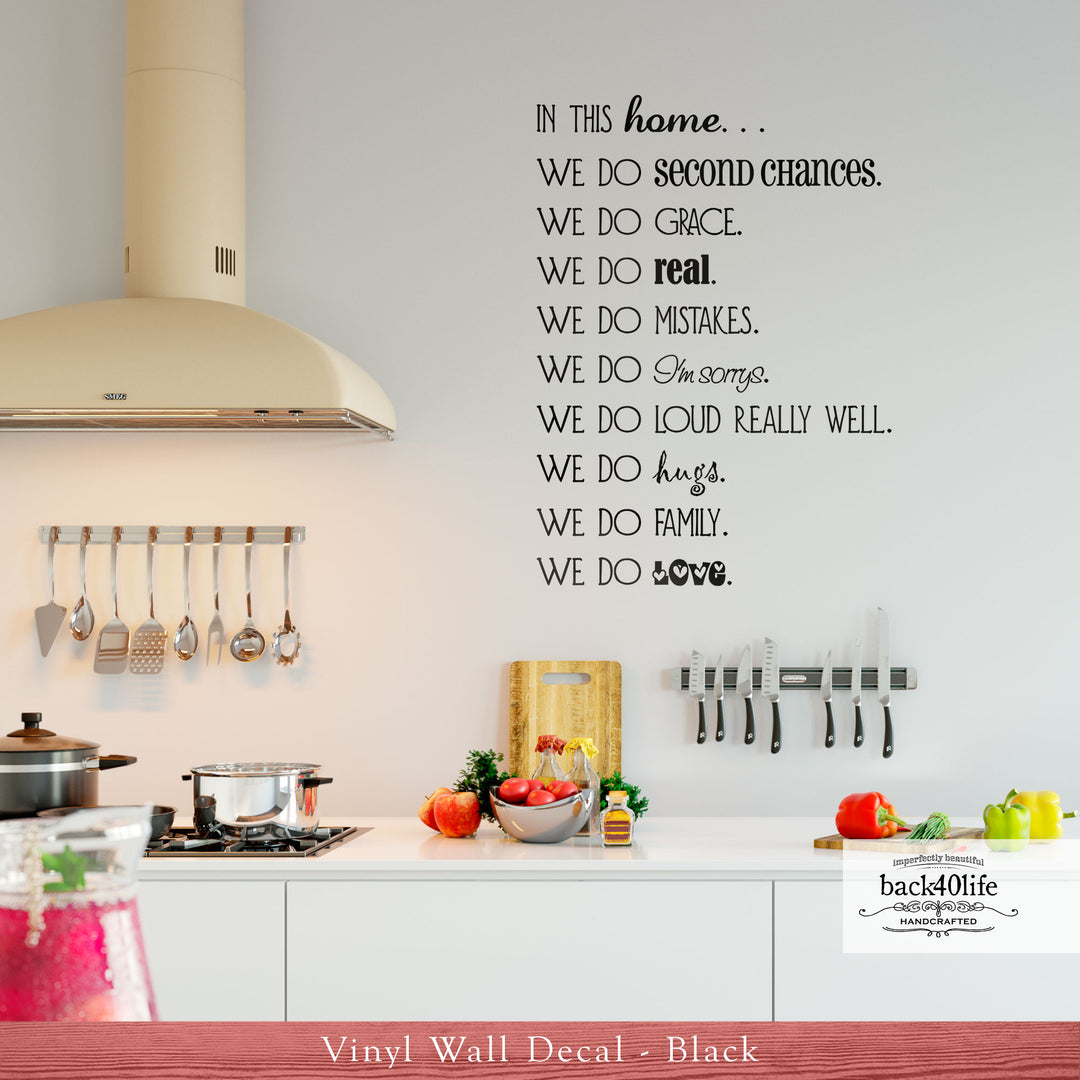 In This Home Vinyl Wall Decal - CUSTOMIZE with Your Family Values (I-010)