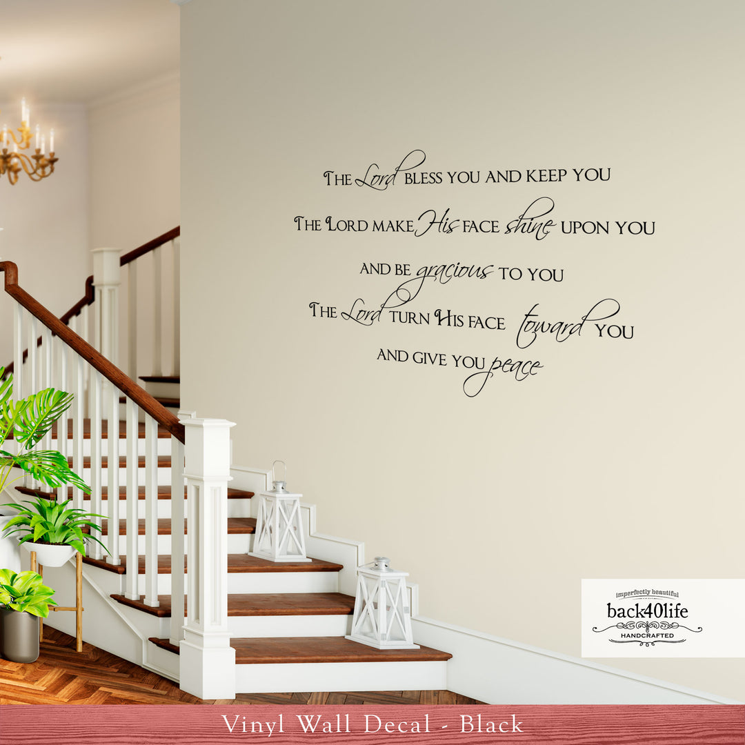 The Lord Bless and Keep You - Numbers 6:24-26 Vinyl Wall Decal (I-023)