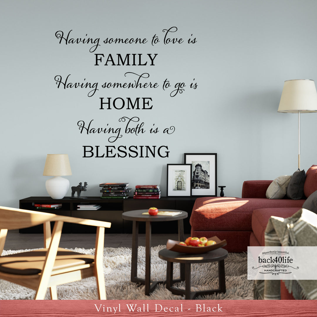 FAMILY HOME BLESSING Vinyl Wall Decal (I-030)